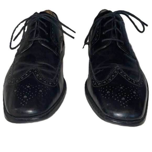 Cole Haan Men's 11.5M Black Leather Wingtip Derby Brogue Dress Shoes C0768 - Picture 4 of 5